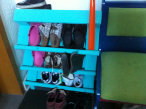 The downside: only two pairs of shoes fit into one rack element