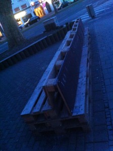 Long pallet bench, rear, Bermuda3eck Bochum