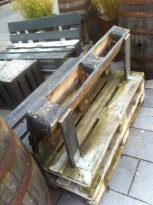 Pallet garden bench in Bochum, rear