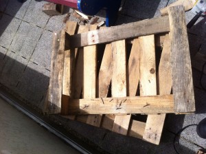 Foot section of garden chair pallets: Step 3