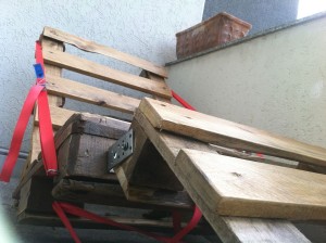 Pallet canvas chair, adjustable backrest with tension belts