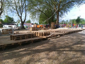 Open air stage made of Euro pallets, Bochum 