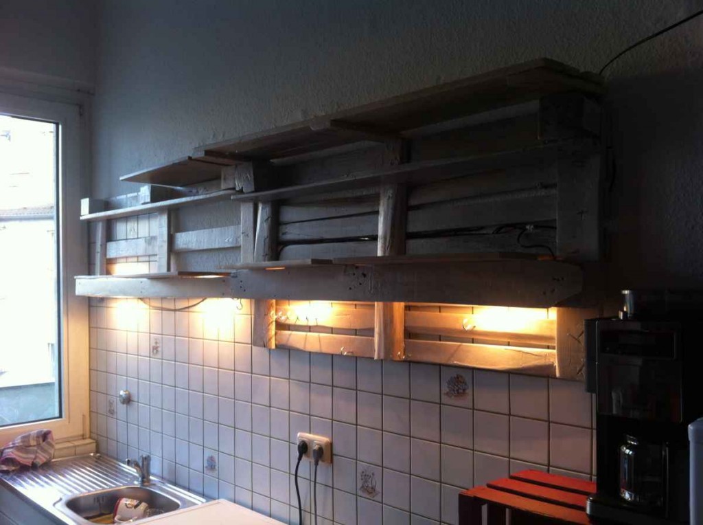 Pallet kitchen shelf DIY cupboard alternative Pallet Furniture