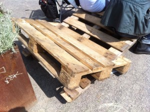 Pallet canvas chair, euro pallets, two-seater, euro pallets untreated 