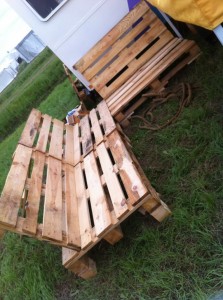 Pallet Camping Bench at OHM2013, without cushions