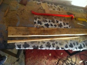 Worktop pallet cabinet 2: Cut spare board