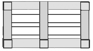 Scheme: processed/sawed pallet, ready as a kitchen cabinet rack level 