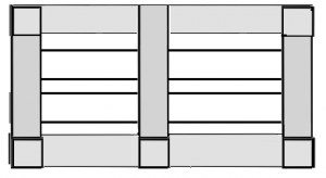 Scheme: processed/sawed pallet, ready as a kitchen cabinet rack level