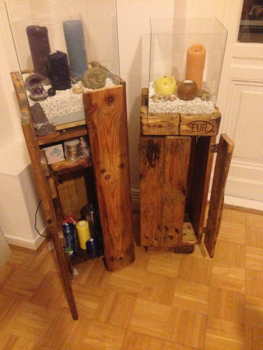 Side cabinet, Wind Light made of Pallets: second attempt