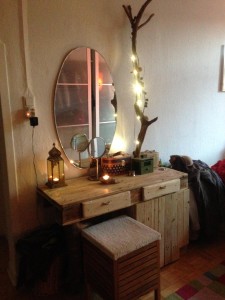 Dressing table, in use, other side